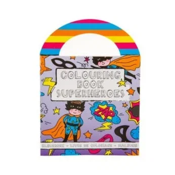 kleurboekje superheld, kleurboekje heldhaftige superheld met stickers, uitdeelkadootje