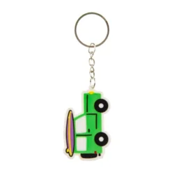 Sleutelhanger voertuigen jeep met surfplank, uitdeelkadootje voor de klas