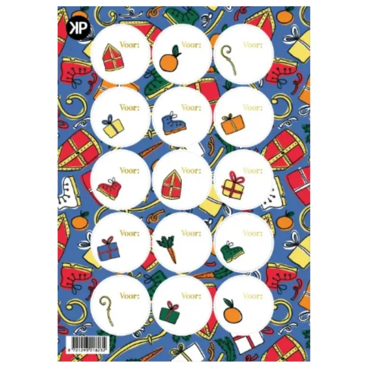stickervel sinterklaas pret, inpakken sinterklaas, kadostickers